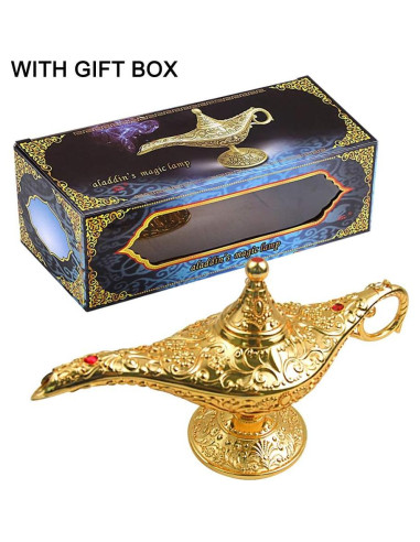 Lámpara Mágica de Aladino Vintage Oro 20.7x11.3cm Decoración