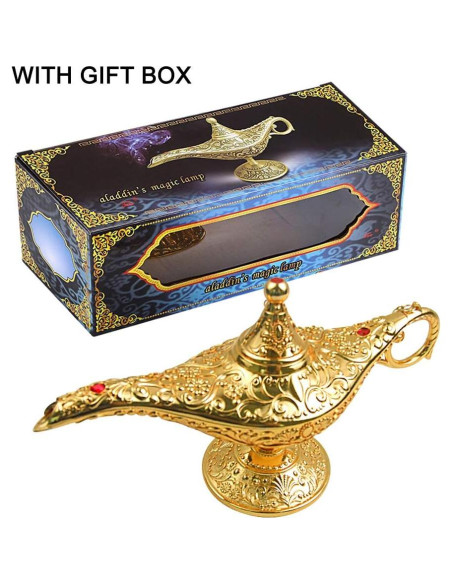 Lámpara Mágica de Aladino Vintage Oro 20.7x11.3cm Decoración