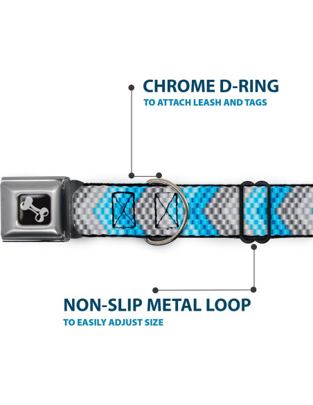 Collar para Perro Buckle-Down Chevron Grises/Azules 3.81 cm Collar para Perro Buckle-Down Chevron Grises/Azules 3.81 cm