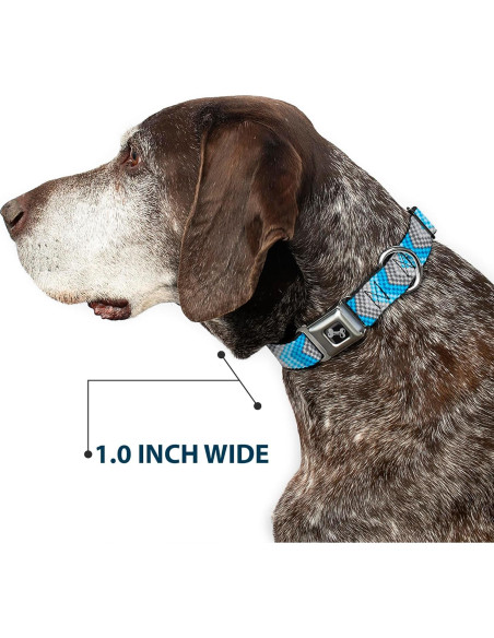 Collar para Perro Buckle-Down Chevron Grises/Azules 3.81 cm Collar para Perro Buckle-Down Chevron Grises/Azules 3.81 cm