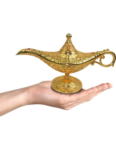 Lámpara Mágica de Aladino Vintage Oro 20.7x11.3cm Decoración