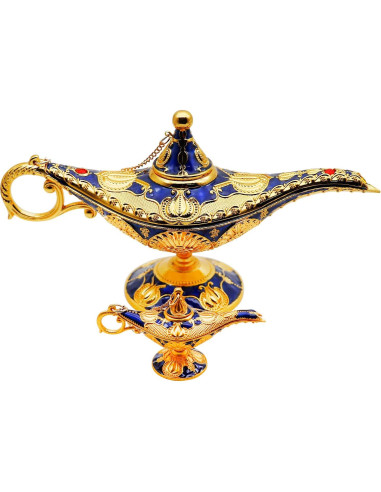Lámpara Mágica de Genio Aladino Hsiwto Azul Mediana