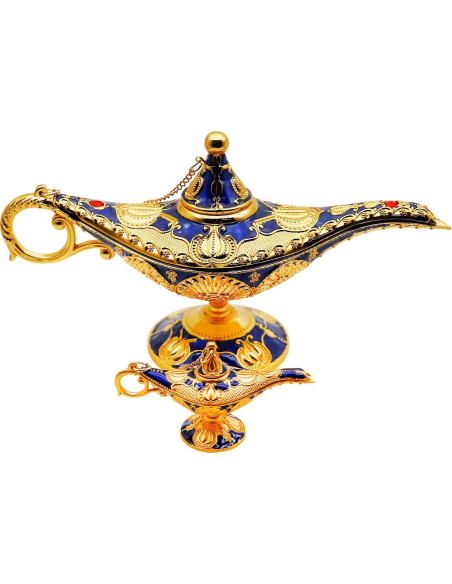 Lámpara Mágica de Genio Aladino Hsiwto Azul Mediana