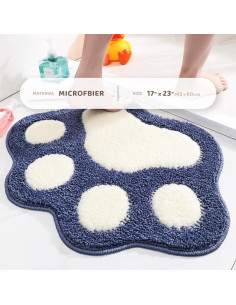 Alfombra de Baño Antideslizante Molesun Azul 43x58 cm 2