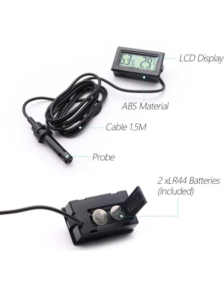 Termómetro Digital y Higrómetro Poly para Reptiles - Mini 2 en 1 Termómetro Digital y Higrómetro Poly para Reptiles - Mini 2 en 1