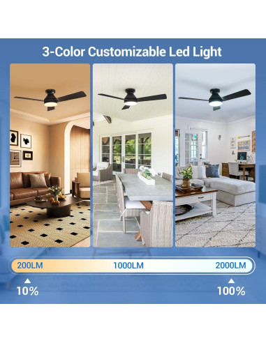 Ventilador de Techo Dgguo 42" con Luz LED y Control Remoto