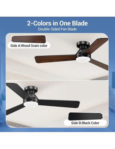 Ventilador de Techo Dgguo 42" con Luz LED y Control Remoto