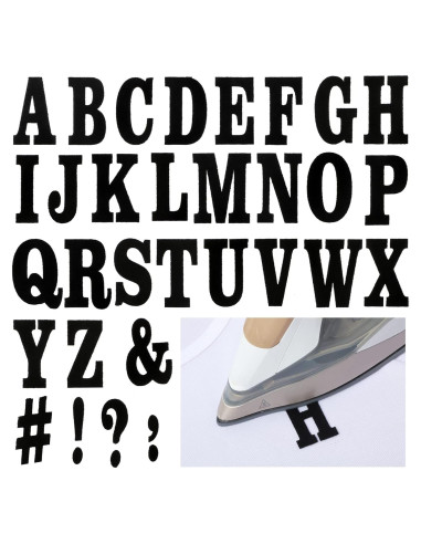 279 Piezas Letras Transferibles Flock Outus A-Z 3.8 cm Negro