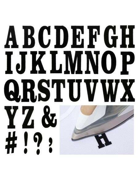 279 Piezas Letras Transferibles Flock Outus A-Z 3.8 cm Negro