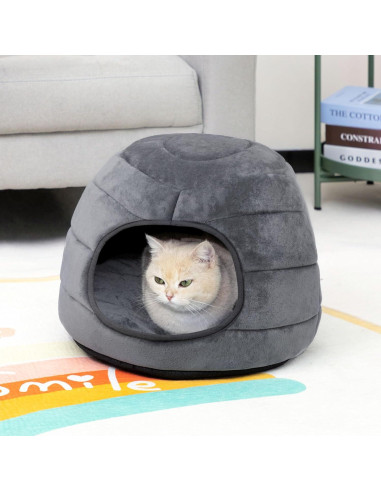 Cama para Gatos Hollypet 2 en 1 Plegable Gris Oscuro 40.6x40.6 cm