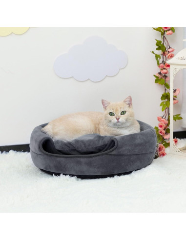 Cama para Gatos Hollypet 2 en 1 Plegable Gris Oscuro 40.6x40.6 cm