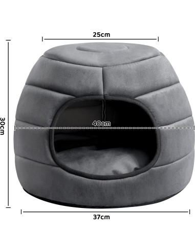 Cama para Gatos Hollypet 2 en 1 Plegable Gris Oscuro 40.6x40.6 cm