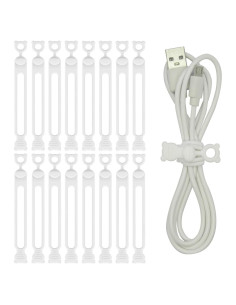 Organizador de Cables Reutilizable IFNOW 16 Piezas Silicona Blanco