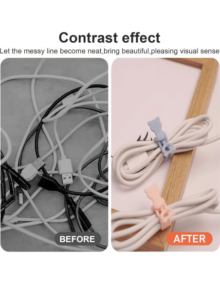Organizador de Cables Reutilizable IFNOW 16 Piezas Silicona Blanco