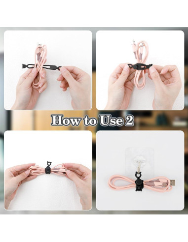 Organizador de Cables Reutilizable IFNOW 16 Piezas Silicona Blanco