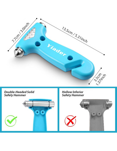 Martillo de Seguridad para Coche Yiader 3 en 1 Azul