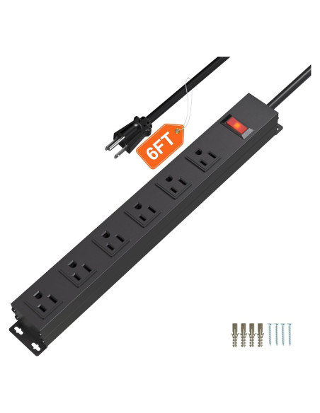 Regleta de Alimentación CFMASTER 6 Tomacorrientes 1.83m Metal