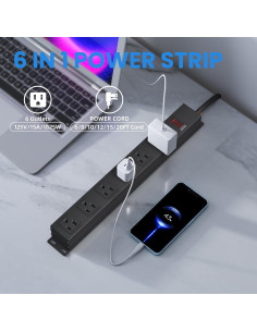 Regleta de Alimentación CFMASTER 6 Tomacorrientes 1.83m Metal 2