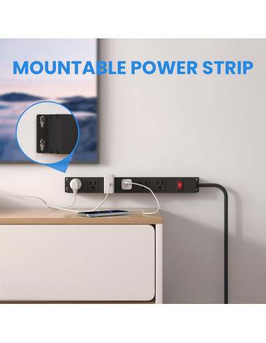 Regleta de Alimentación CFMASTER 6 Tomacorrientes 1.83m Metal