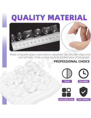 Kit 90Pcs Cabochons de Vidrio 25mm Swpeet 6 Formas Joyería