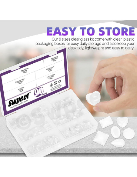 Kit 90Pcs Cabochons de Vidrio 25mm Swpeet 6 Formas Joyería