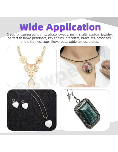 Kit 90Pcs Cabochons de Vidrio 25mm Swpeet 6 Formas Joyería