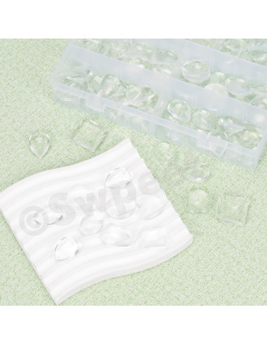 Kit 90Pcs Cabochons de Vidrio 25mm Swpeet 6 Formas Joyería
