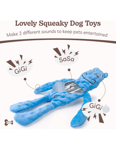 Juguete Interactivo para Perros SHARLOVY Sin Relleno 3 Paquete