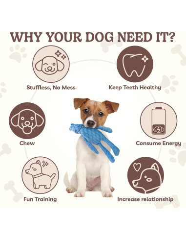 Juguete Interactivo para Perros SHARLOVY Sin Relleno 3 Paquete