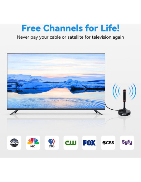 Antena de TV Digital HD Chaowei DTA66 con Base Magnética