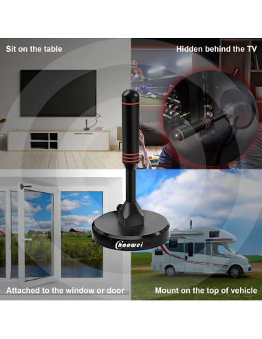 Antena de TV Digital HD Chaowei DTA66 con Base Magnética