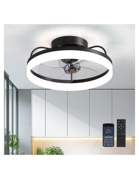 Ventilador de Techo LUDOMIDE 20" con Luz LED y Control Remoto Ventilador de Techo LUDOMIDE 20" con Luz LED y Control Remoto