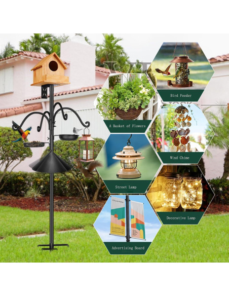 Poste de Alimentador de Aves HXYQMMY 2.34m con Baffle Antiardillas