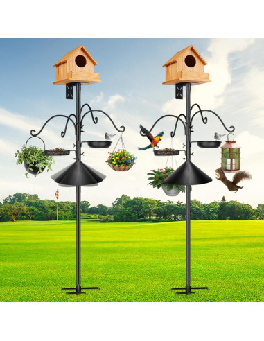 Poste de Alimentador de Aves HXYQMMY 2.34m con Baffle Antiardillas