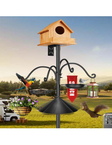 Poste de Alimentador de Aves HXYQMMY 2.34m con Baffle Antiardillas