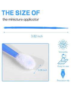 100 Pinceles de Retocado Hbxdeco 1.5mm Azul para Pintura 2