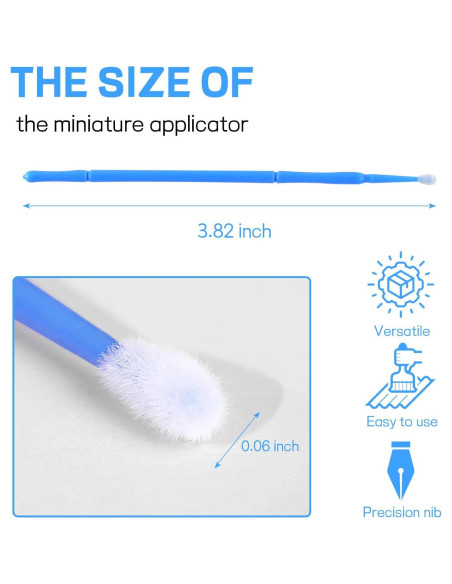 100 Pinceles de Retocado Hbxdeco 1.5mm Azul para Pintura