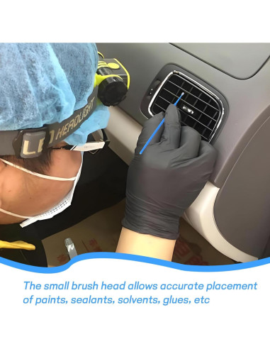 100 Pinceles de Retocado Hbxdeco 1.5mm Azul para Pintura