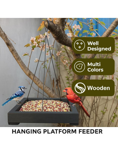 Comedero de Aves Colgante de Madera Strange Koala 22.86cm