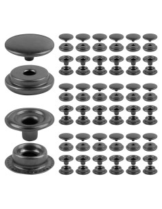 Kit de Botones a Presión de Metal Framendino 15mm Negro 50 Piezas