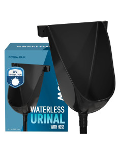 Orinal sin Agua Raeflow Negro con Manguera 1.5m - Exterior