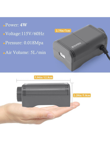 Bomba de Aire Silenciosa FEDOUR C3 para Acuario 120 Galones