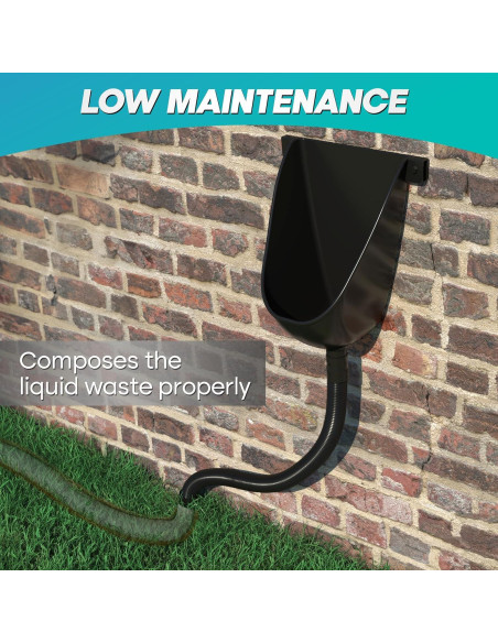 Orinal sin Agua Raeflow Negro con Manguera 1.5m - Exterior Orinal sin Agua Raeflow Negro con Manguera 1.5m - Exterior