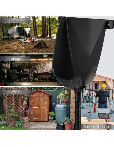 Orinal sin Agua Raeflow Negro con Manguera 1.5m - Exterior