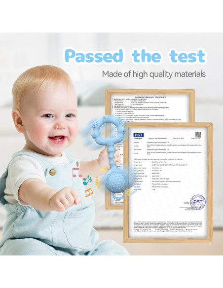 Mordedor y Sonajero para Bebés ETETOO Azul 0-12 Meses