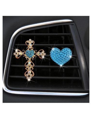 Paquete de 2 Clips Aromatizantes de Auto Brillantes Azul