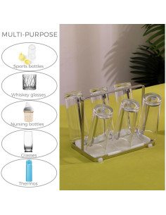 Soporte para Secar Tazas y Botellas POCHOIO Plateado 22.95x12.7cm 2