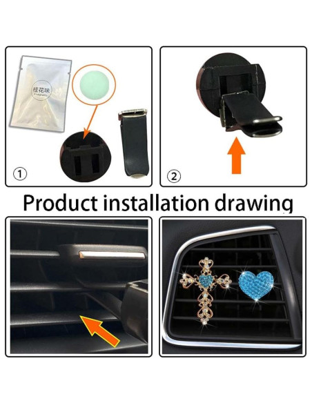 Paquete de 2 Clips Aromatizantes de Auto Brillantes Azul Paquete de 2 Clips Aromatizantes de Auto Brillantes Azul