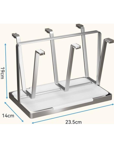 Soporte para Secar Tazas y Botellas POCHOIO Plateado 22.95x12.7cm