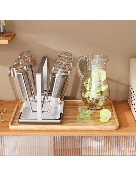 Soporte para Secar Tazas y Botellas POCHOIO Plateado 22.95x12.7cm